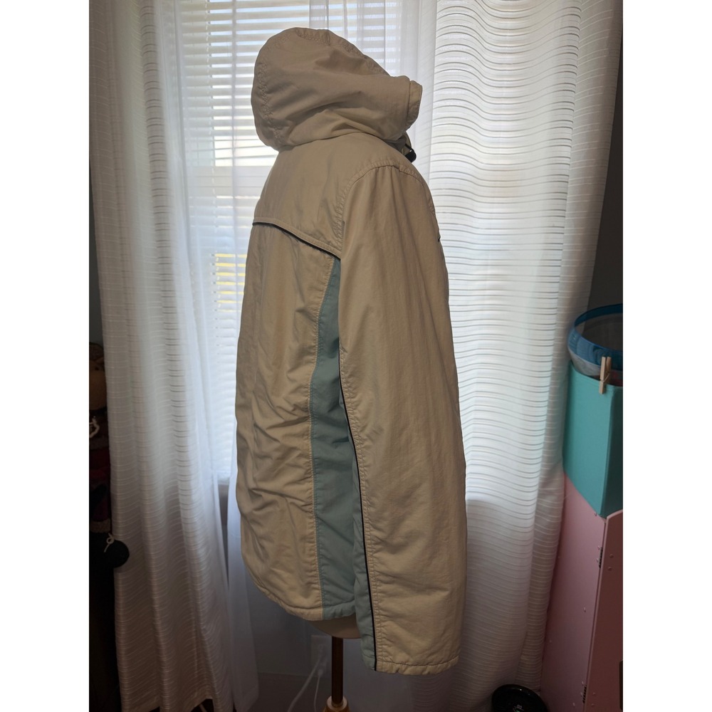 Abercrombie & Fitch Vintage Hooded Windbreaker Jacket Cream Blue Fleece Lined S - Picture 5 of 16